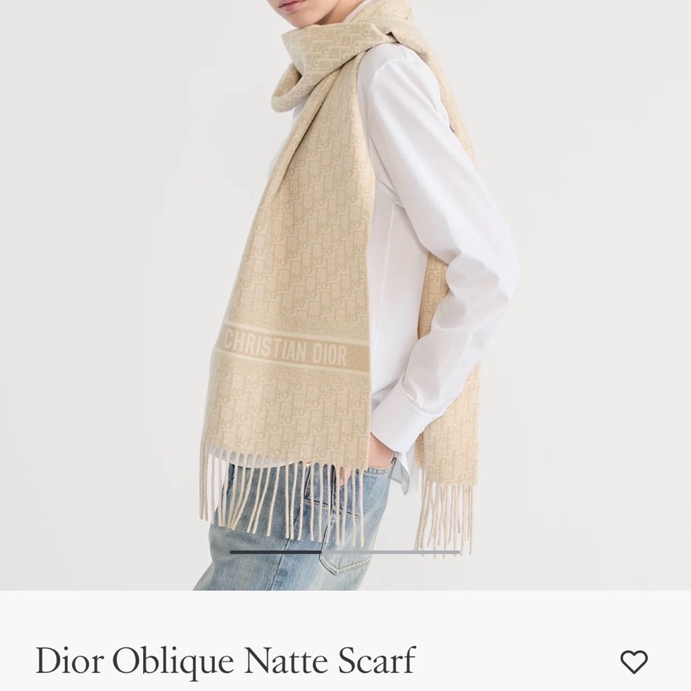 Dior Beige Oblique Patterned Scarf